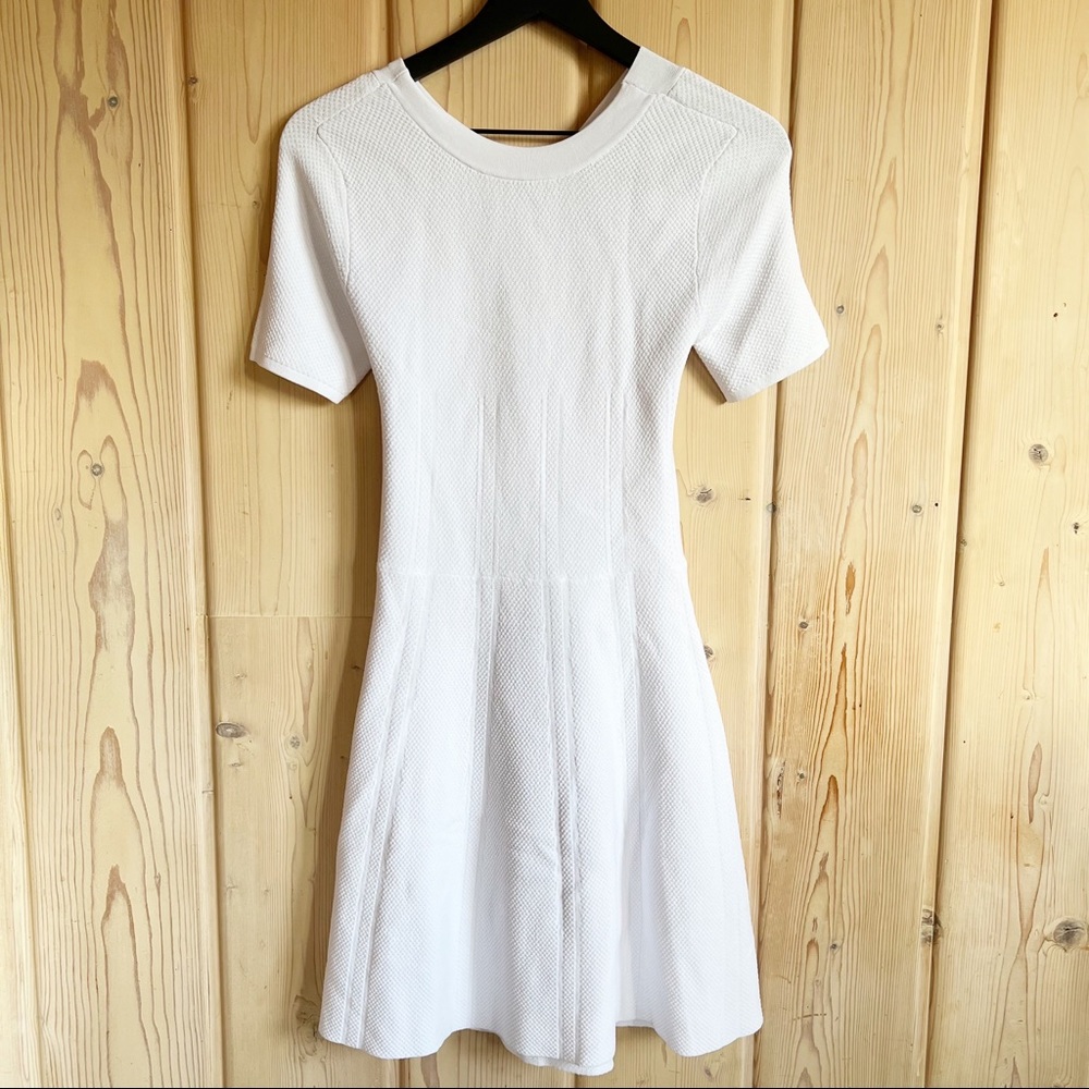 NWT Topshop White Cross Open Back Skater Fit Flare Mini Dress Size 6